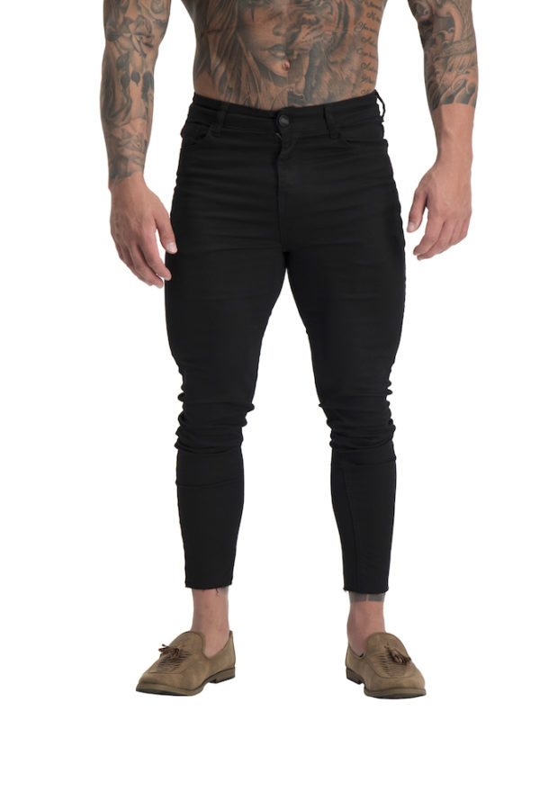 AG05 Muscle Fit Jeans – Black / Non-Ripped Cropped | Adonis.Gear