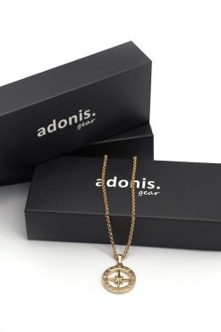 Adonis.Gear COMPASS (GOLD) Pendant + Chain Box Website