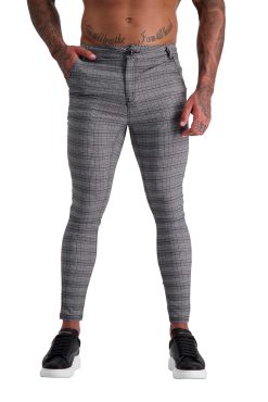 AG15 Muscle Fit Trousers Grey Check front