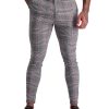 AG16 Muscle Fit Trousers Grey Check_Red Stripe front