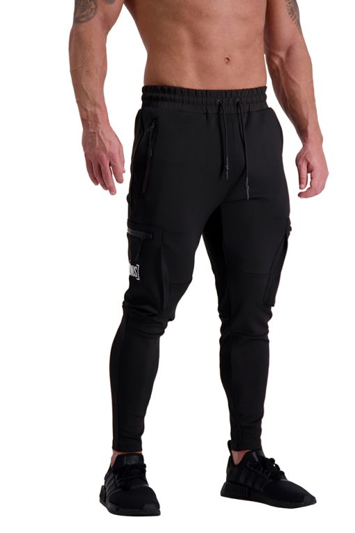 AG41 CLIMATE (Black_White) Cargo Track Pants Front