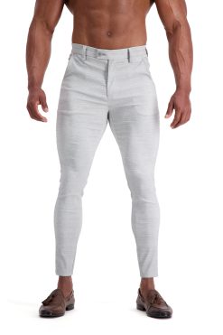 AG24 Muscle Fit Trousers – Light Grey Front
