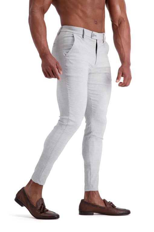 AG24 Muscle Fit Trousers – Light Grey Side 2