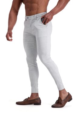 AG24 Muscle Fit Trousers – Light Grey Side