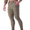 AG28 Muscle Fit Trousers – Brown_Black_Red Check Side