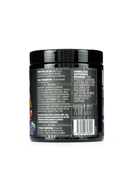 I AM ADONIS Power Pre Workout – Grape Ingredients