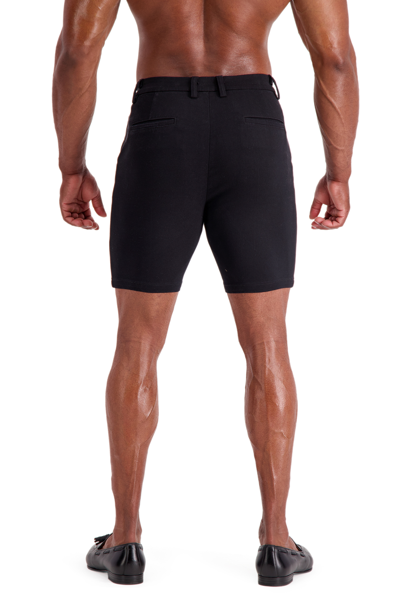 AG29 Muscle Fit Trouser Shorts - Black/Pintuck | Adonis Gear