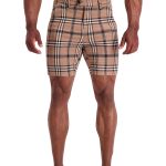 AG30 Muscle Fit Trouser Shorts  - Beige/Black/White Check
