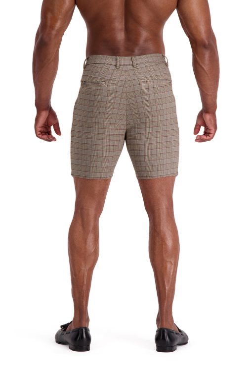 AG31 Muscle Fit Trouser Shorts – Brown Black Beige Check Back