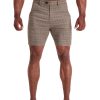 AG31 Muscle Fit Trouser Shorts – Brown Black Beige Check Front
