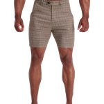 AG31 Muscle Fit Trouser Shorts  - Brown/Black/Beige Check