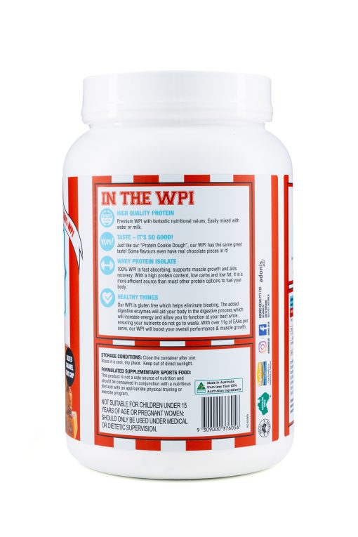 WHEY PROTEIN ISOLATE (100% WPI) - SALTED CARAMEL CHOC CHIP Features