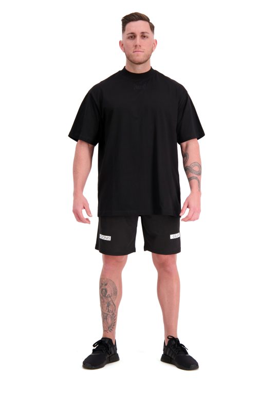 NO PLACE FOR Oversized Black T Shirt Full Body