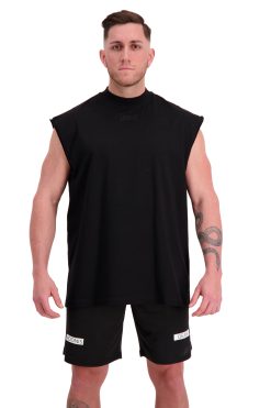 NO PLACE FOR Oversized Black Tank Front