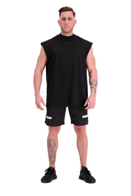NO PLACE FOR Oversized Black Tank Full Body