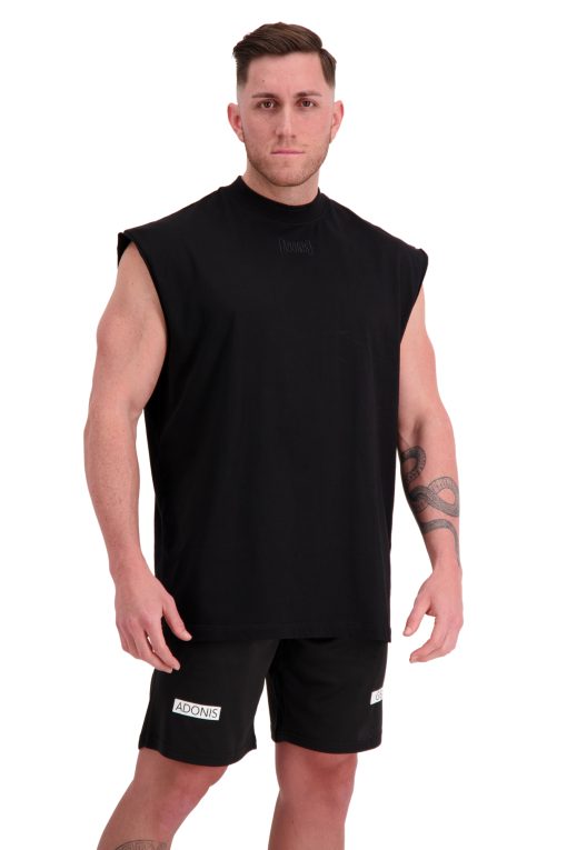 NO PLACE FOR Oversized Black Tank Side 2