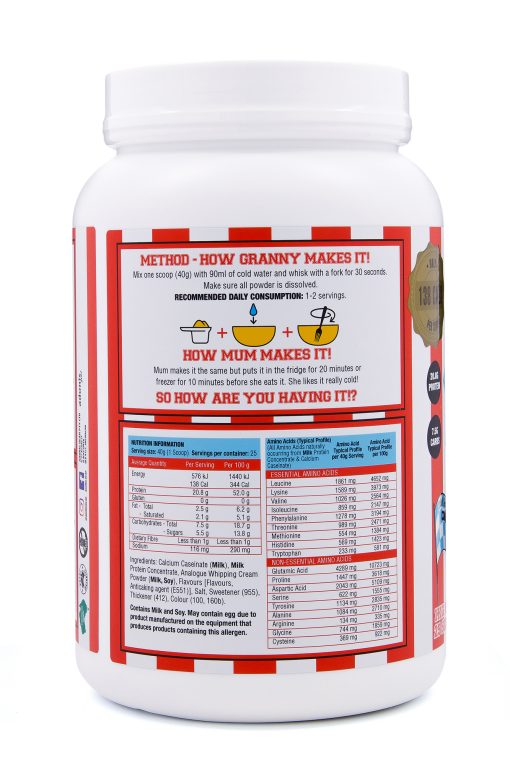 PROTEIN COOKIE DOUGH (Casein Protein) - Baklava Nutritional Panel