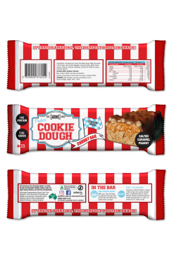 Protein Cookie Dough Chunky Bar Salted Caramel Peanut Wrapper Mock Up