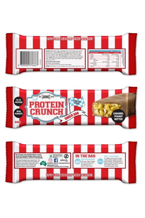 Soft Protein Crunch Snack Bar (Caramel Peanut Butter) Mock Up Front Image Transparent